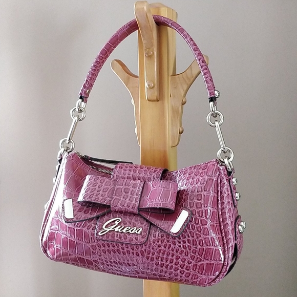 Guess Bags | Guess Pink Shoulder Purse With Bow | Poshmark
